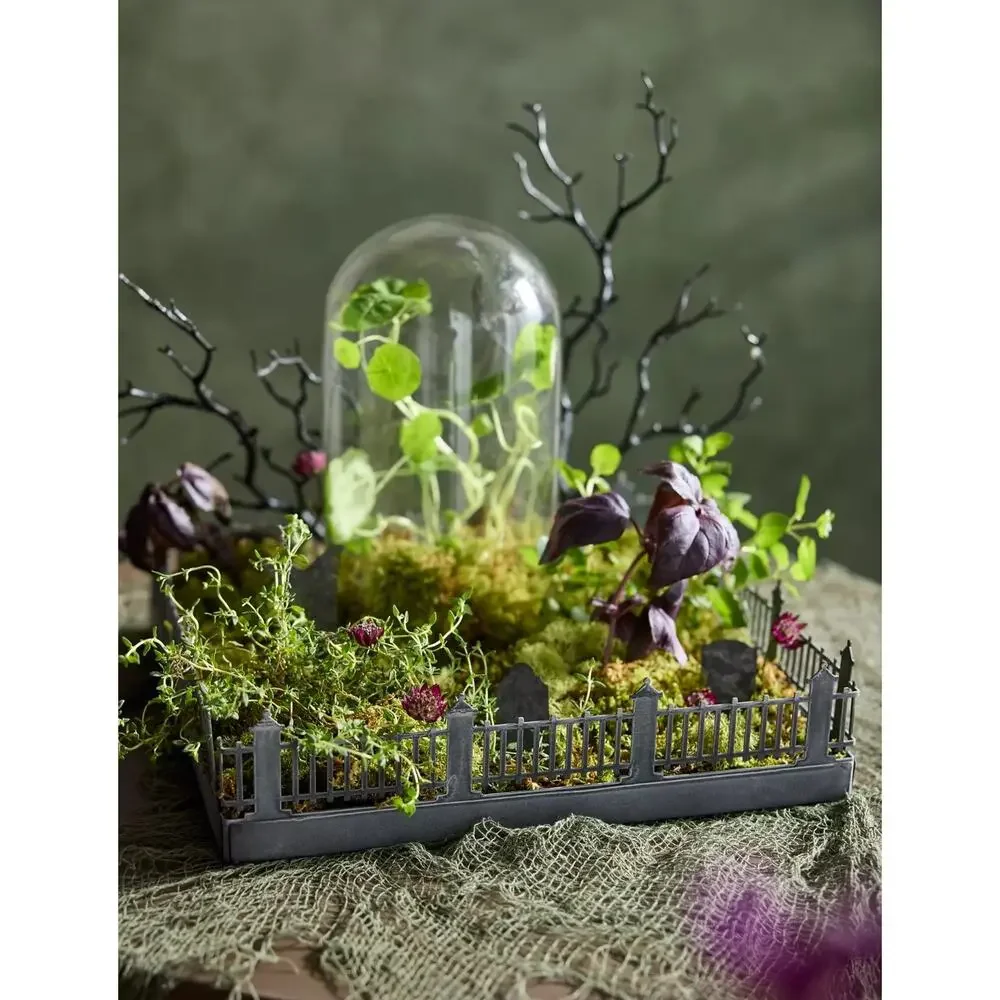 NEW - Halloween Anthropologie X Terrain Concordville Spooky Village Fenced Tray